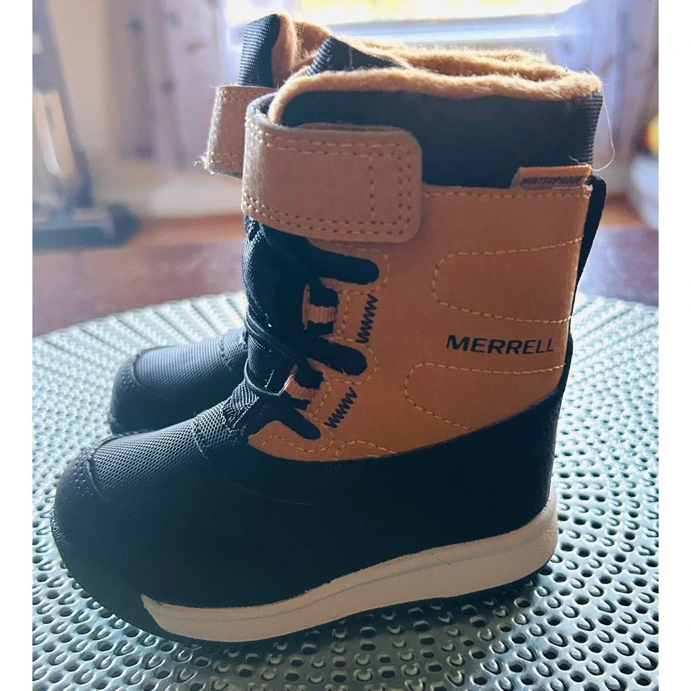 Kids New Merrell Snow Quest Lite 3.0 Leather 4M Winter Boots